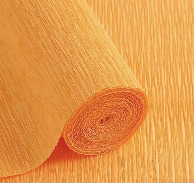 LCREATE LCREATE LCREATE Crepe Paper Roll 8.2ft Long 17 Inch Wide for Wedding Ceremony Various Large Festivals Decoration (45-Light Orange) - Image 1